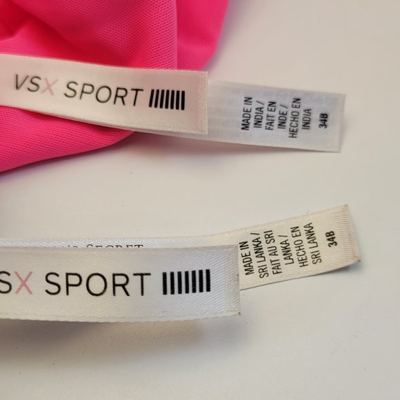 Victorias Secret Sports Bras Set Of Two Pink & Grey 34B - Picture 7 of 7
